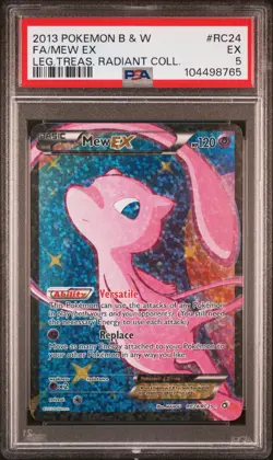 2013 POKEMON B&W LEGEND TREASURES RADIANT COLL #RC24 FULL ART/MEW EX PSA 5 - Image 1