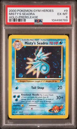 2000 POKEMON GYM HEROES HOLO-PRERELEASE #9 MISTY'S SEADRA PSA 6 - Image 1