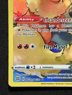 Flareon TG01/TG30 Pokemon TCG Swsh09: Brilliant Stars Trainer Gallery Holo LP #2 - Image 2