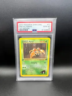 Pokemon TCG - Erikas Paras- 1st Edition - 71 - Gym Challenge - PSA 10 - Image 1