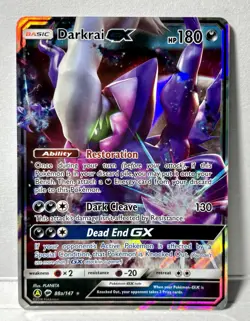 Darkrai GX 88a/147 Ultra Rare Pokemon TCG S&M Burning Shadows-Alt Art~UNPLAYED - Image 1