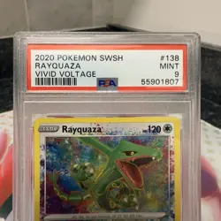 2020 Pokemon Sword & Shield Vivid Voltage RAYQUAZA #138/185 PSA 9 MINT - Image 2