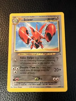 * Scizor 29/75 Unlimited Neo Discovery Pokemon 2001 Vintage Nintendo LP+ - Image 1
