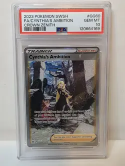 Pokemon Cynthia's Ambition Crown Zenith Galarian Gallery Full Art #GG60 PSA 10 - Image 1