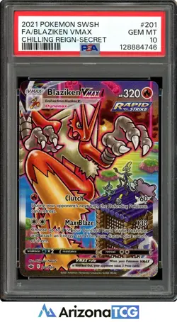Pokemon 2021 Blaziken VMAX 201/198 Alt Art Chilling Reign GEM MINT PSA 10 - Image 1