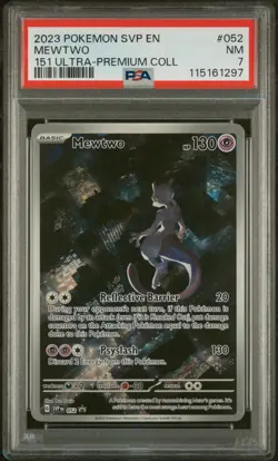 MEWTWO #052 2023 POKEMON SVP-EN SV 151 ULTRA-PREMIUM COLL BLACK STAR PROMO PSA 7 - Image 1