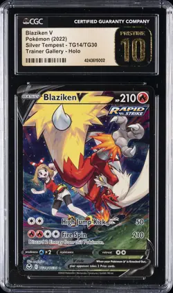 2022 POKEMON SILVER TEMPEST - TRAINER GALLERY - HOLO BLAZIKEN V CGC 10 PRISTINE - Image 1