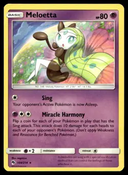 Meloetta SM - Lost Thunder 104/214 MP Pokemon TCG | Buy 10 Get 10 Free - Image 1