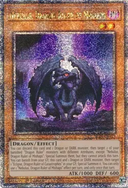Yu-Gi-Oh! Nebulus, Dragon Ruler of Mishaps ALIN-EN019 Quarter Century Rare - Image 2