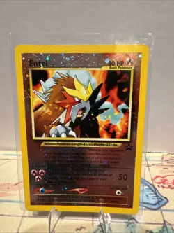 Pokemon Entei Trading Card Holographic Rare 80 HP Basic Pokemon Swirl - Image 1