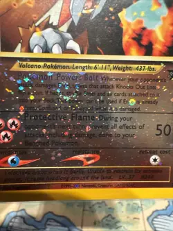 Pokemon Entei Trading Card Holographic Rare 80 HP Basic Pokemon Swirl - Image 2