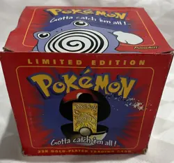 Pokemon Poliwhirl 23k Gold Plated Trading Card & Pokeball Burger King Sealed - Image 2