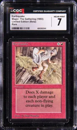 MTG Limited Edition Beta Earthquake Rare CGC 7 Near Mint Vintage Magic Card - Image 1