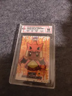 Eevee M Charizard Poncho Let’s Go Eevee Card Database Gold Cracked Holo Pokemon - Image 1