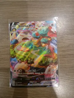 Pokemon TCG Sword And Shield Snorlax Vmax 142/202 Illustration Rare Card RD - Image 1