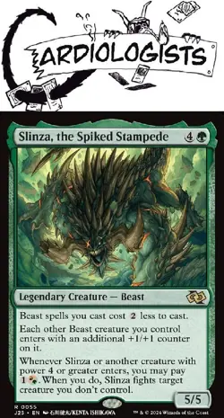 Slinza, the Spiked Stampede 0055 |Magic the Gathering| FDN Jumpstart | Rare | NM - Image 1