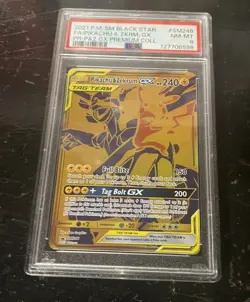 Pokemon TCG SM248 Pikachu & Zekrom GX Tag Team Promo PSA 8 - Image 1