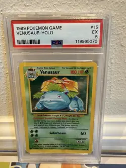 Pokemon TCG Base Set PSA 5 Venusaur - Image 3