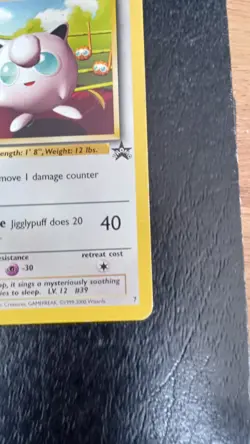 Jigglypuff Pokemon TCG WOTC Black Star Promo 7 Vintage MP - Image 2