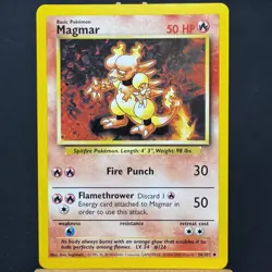 Magmar - 36/102 - Base Set - Unlimited - Uncommon - Pokemon TCG - WOTC 1999 - NM - Image 1