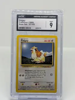 1999 Pidgey #57/102 CGC 9 MINT WOTC Pokemon TCG Base Set - Image 1