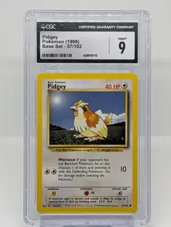 1999 Pidgey #57/102 CGC 9 MINT WOTC Pokemon TCG Base Set - Image 2