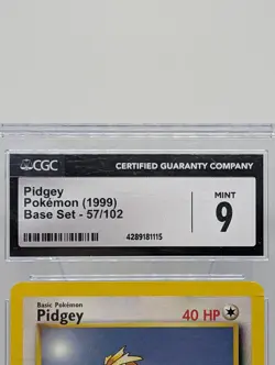 1999 Pidgey #57/102 CGC 9 MINT WOTC Pokemon TCG Base Set - Image 3