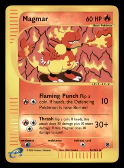 Moderately Played Magmar 86/165 Reverse Holo Expedition Base Set Uncommon - Image 1