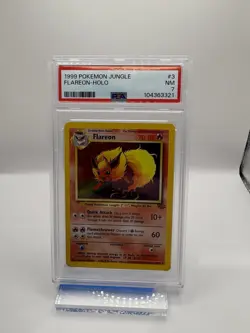 Pokemon TCG Flareon Jungle 3/64 Holo Unlimited Holo Rare PSA 7 - Image 1