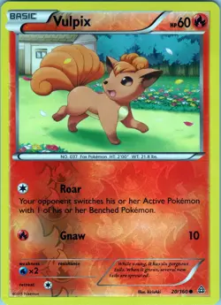 Vulpix 20/160 Common - Pokemon TCG XY: Primal Clash - Reverse Holo (NM) - Image 1