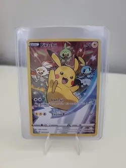 Pokemon Pikachu SWSH020 Full Art Sword & Shield Black Star Promo - Image 1