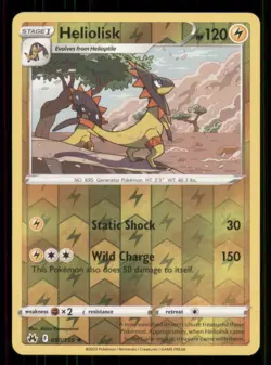 Heliolisk Crown Zenith #050/159 Rare Reverse Holo Pokemon LP - Image 1