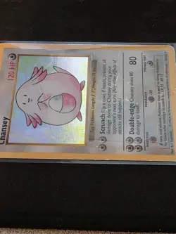 1999 Pokemon WOTC Chansey 3/102 Base Set (Shadowless) Holo MP - Image 3
