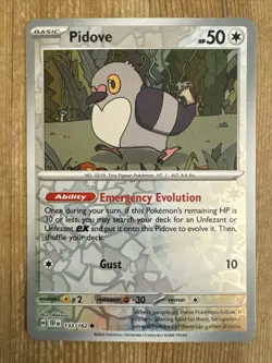 Pokemon TCG Pidove Scarlet & Violet-Temporal Forces 133/162 Reverse Holo Common - Image 1