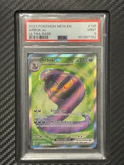 2023 PSA 9 Arbok Ex #185 Ultra Rare Full Art Pokemon TCG S&V Mew 151 - Image 1