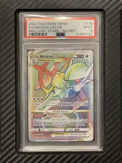 2022 PSA 9 FA Arceus VSTAR #176 Full Art Secret Rare Rainbow Pokemon TCG SWSH BS - Image 1