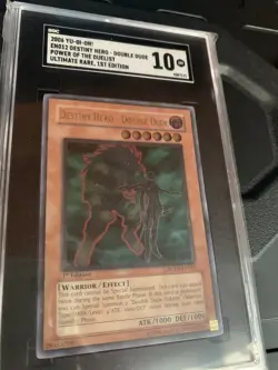 YuGiOh! Destiny Hero Double Dude 2006 SGC 10 Gem Mint Ultimate 1st Ed POTD-EN012 - Image 3