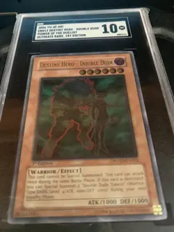 YuGiOh! Destiny Hero Double Dude 2006 SGC 10 Gem Mint Ultimate 1st Ed POTD-EN012 - Image 4