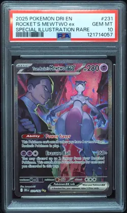 Team Rockets Mewtwo EX 231 PSA 10 Gem Mint Destined Rivals Pokemon Card - Image 1