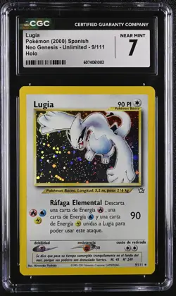 CGC 7 Spanish Lugia 2000 Neo Genesis 9/111 Holo Pokemon Card - Image 1