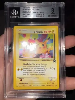Birthday ____'s Pikachu 2000 Black Star Promos 24 Holo Pokemon Card NM-Mint 8 - Image 1
