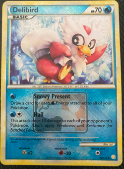 Delibird 39/123 Crosshatch Reverse Holo 2010 League Promo Pokemon Card - Image 1