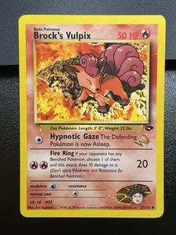 BROCK'S VULPIX W Stamp Pokemon Card - WOTC Promo - Gym Challenge - 37/132 LP (A) - Image 2