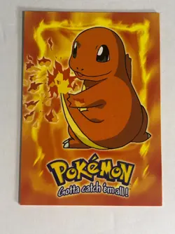 Pokemon Card Blue Topps Label TV Animation #4 Charmander E4 of 12 Light Played - Image 1