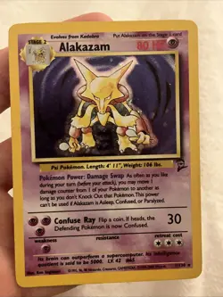 Alakazam Holo Pokemon TCG Card 1/130 Base Set 2 *read description* - Image 1