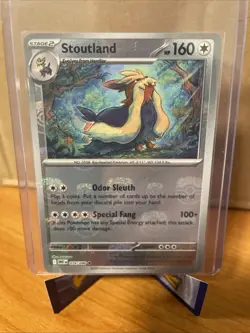 Pokemon TCG White Flare Stoutland Masterball Holo Card 076/086 NM Condition - Image 1
