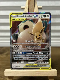 Eevee & Snorlax GX Tag Team 120/181 Sm-Team Up Holo Near Mint Pokemon TCG - Image 1