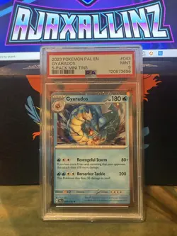 Pokemon - Gyarados PSA 9 Paldea Evolved 043 Cosmos Holo Rare Costco Mini Tin Exc - Image 1