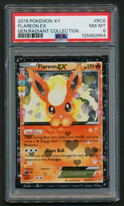 Flareon EX RC6/RC32 Radiant Collection Holo Pokemon 2016 Generations PSA 8 NM-MT - Image 3