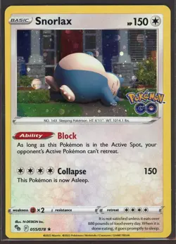 Snorlax 055/078 Cosmos Holo Rare Promo Pokemon Go Pokemon TCG - Image 1